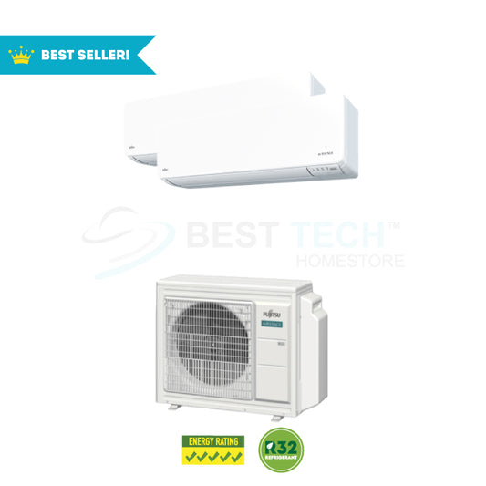 FUJITSU System 2 AIRSTAGE Series - 9K BTU x2 (AOAH24CBTA3/ASAH09CMCAx2) - Best Tech Online