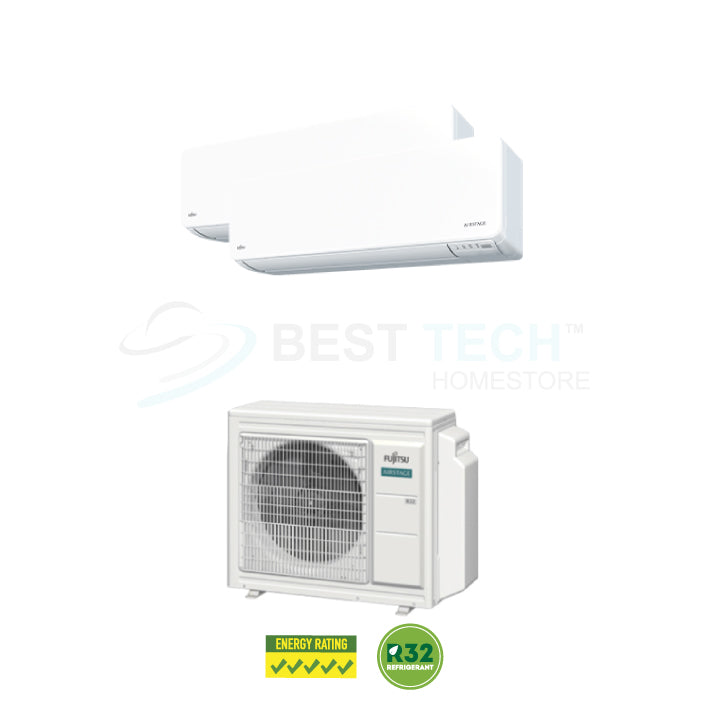 FUJITSU System 2 AIRSTAGE Series - 9K BTU x1, 12K BTU x1 (AOAH24CBTA3/ASAH09CMCAx1/ASAH12CMCAx1) - Best Tech Online