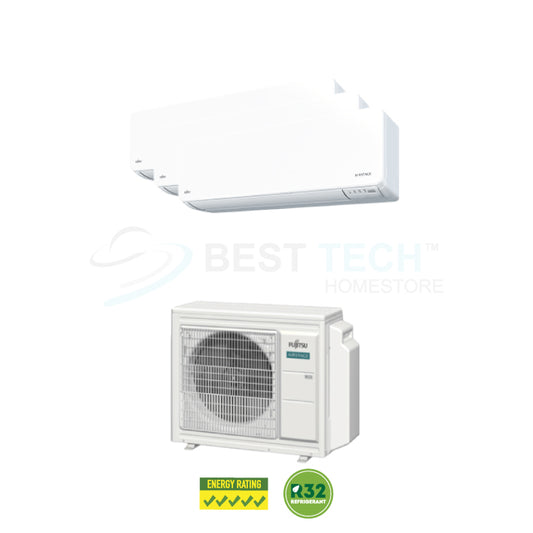 FUJITSU System 3 AIRSTAGE Series - 9K BTU x2, 12K BTU x1 (AOAH24CBTA3/ASAH09CMCAx2/ASAH12CMCAx1) - Best Tech Online