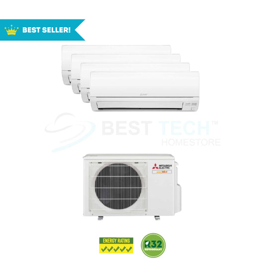 MITSUBISHI ELECTRIC System 4 STARMEX Series - 9K BTU x3, 18K BTU x1 (MXY-4H33VG/MSXY-FP10VGx3/MSXY-FP18VGx1) - Best Tech Online